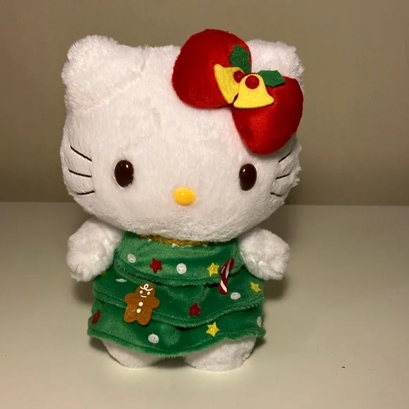 Hello Kitty Sanrio Christmas 8 Plush with Xmas tree dress.
